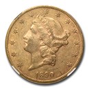 1890-CC $20 Liberty Gold Double Eagle AU-55 NGC CAC