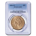 1890-CC $20 Liberty Gold Double Eagle AU-55 PCGS