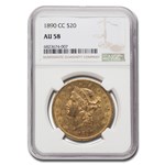 1890-CC $20 Liberty Gold Double Eagle AU-58 NGC