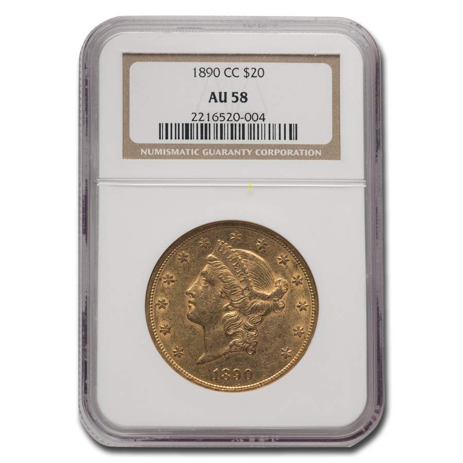 1890-CC $20 Liberty Gold Double Eagle AU-58 NGC