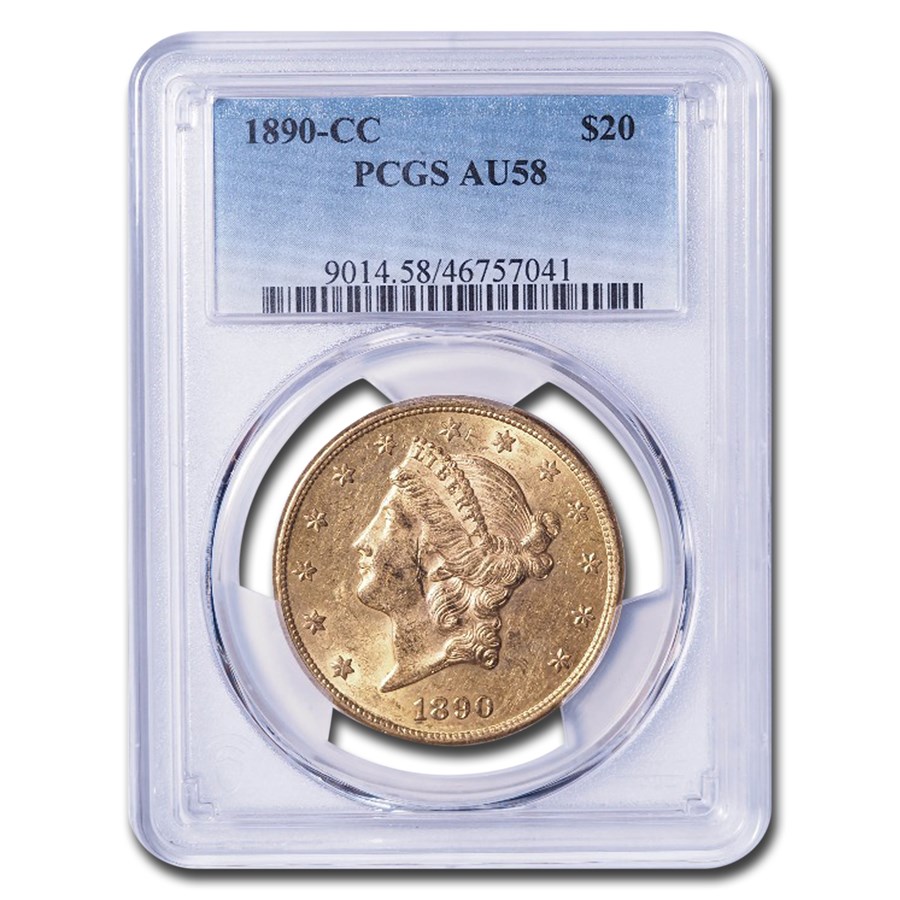 1890-CC $20 Liberty Gold Double Eagle AU-58 PCGS