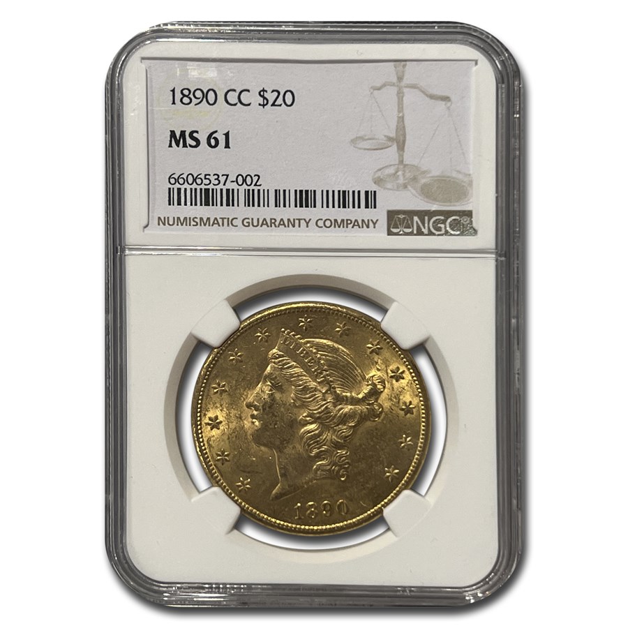 1890-CC $20 Liberty Gold Double Eagle MS-61 NGC