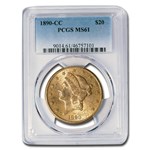 1890-CC $20 Liberty Gold Double Eagle MS-61 PCGS