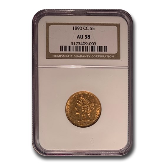 Buy 1890-CC $5 Liberty Gold Half Eagle AU-58 NGC | APMEX