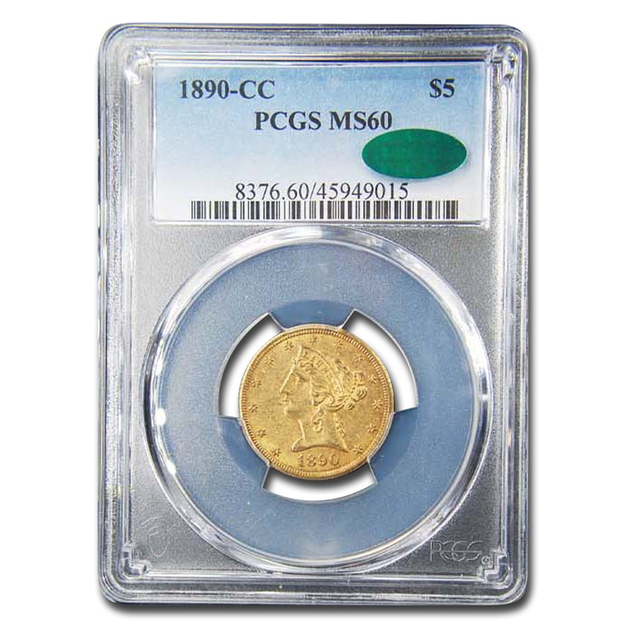 Buy 1890-CC $5 Liberty Gold Half Eagle MS-60 PCGS CAC | APMEX