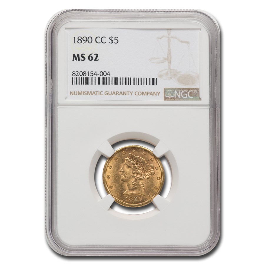 Buy 1890-CC $5 Liberty Gold Half Eagle MS-62 NGC | APMEX