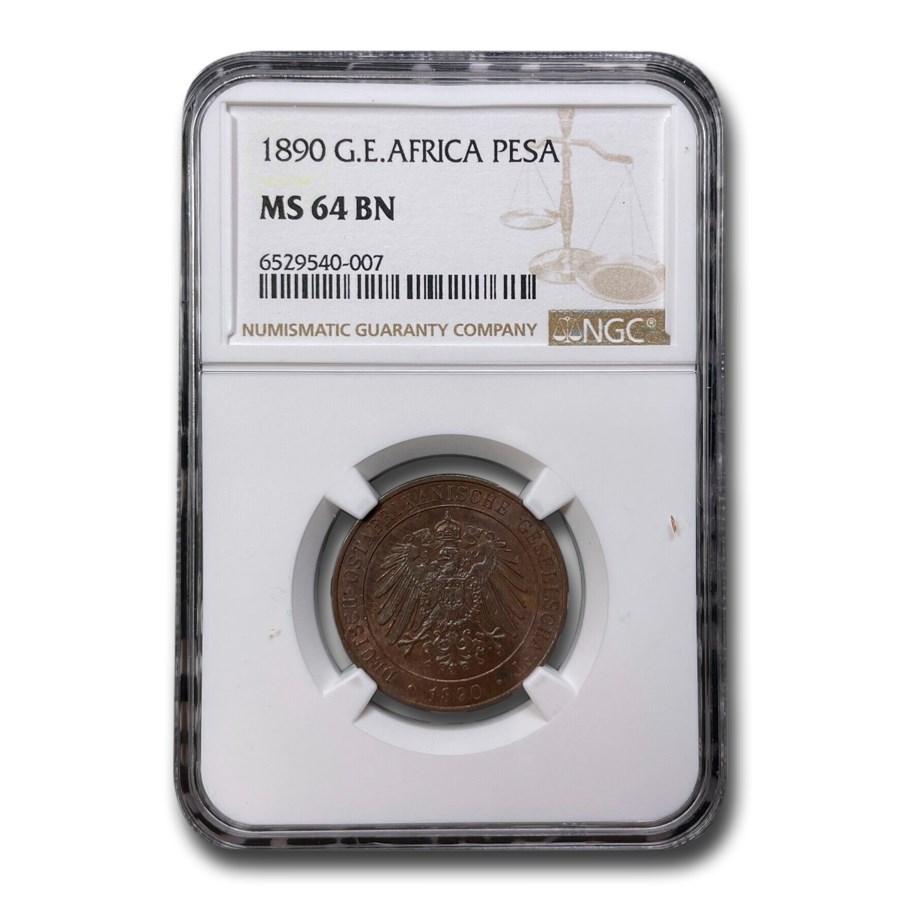 1890 German East Africa Pesa MS-64 NGC (Brown)