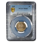 1890 Liberty Head V Nickel MS-66 PCGS