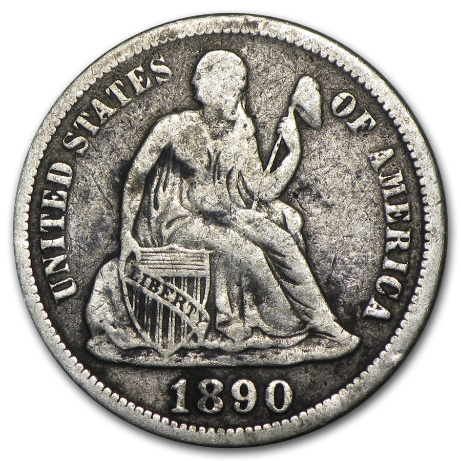 1890 Liberty Seated Dime Fine