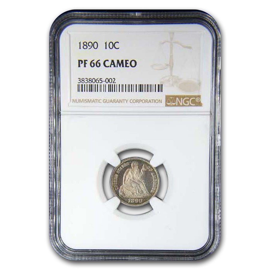 1890 Liberty Seated Dime PF-66 Cameo NGC