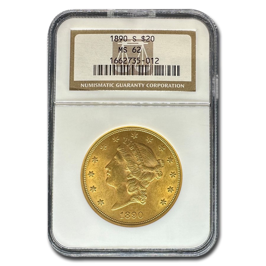 1890-S $20 Liberty Gold Double Eagle MS-62 NGC