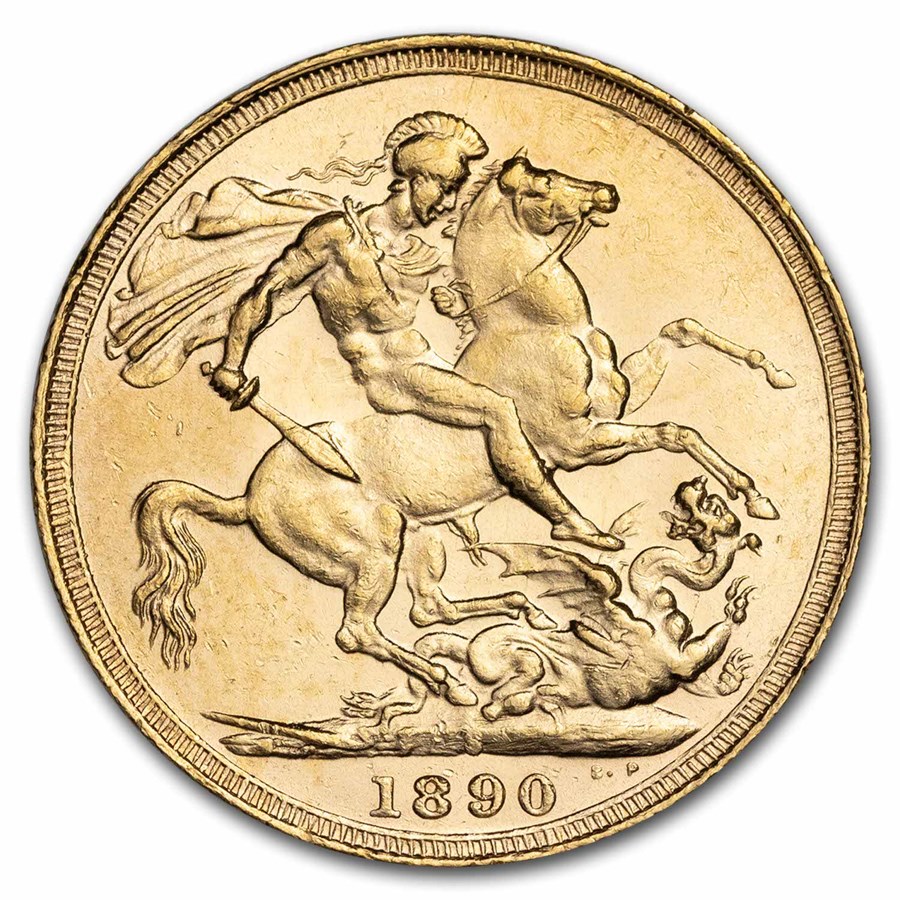 1890-S Australia Gold Sovereign Victoria Jubilee BU