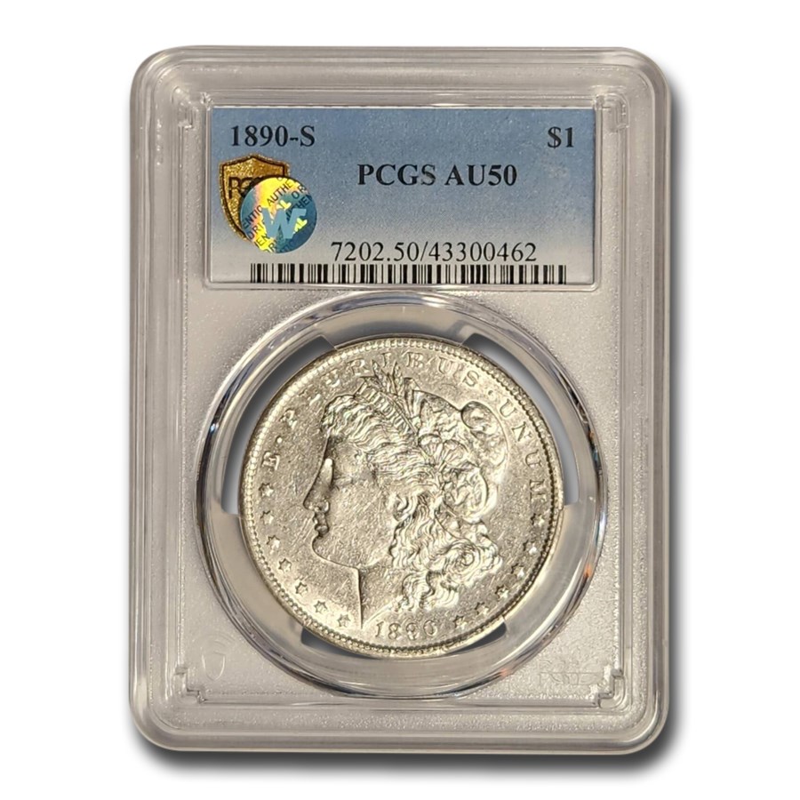 1890-S Morgan Dollar AU-50 PCGS