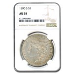 1890-S Morgan Dollar AU-58 NGC