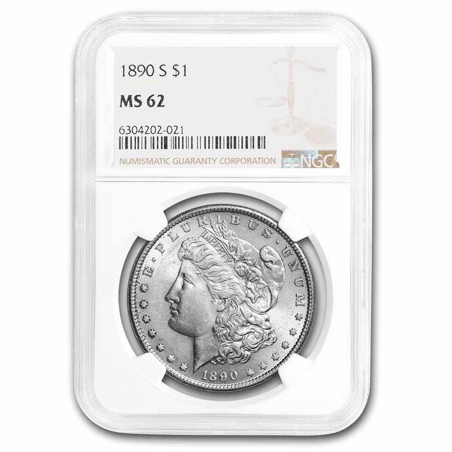 1890-S Morgan Dollar MS-62 NGC