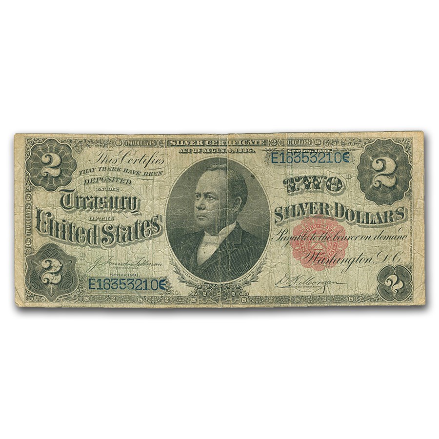 1891 $2.00 Silver Certificate William Windom Fine (Fr#246)