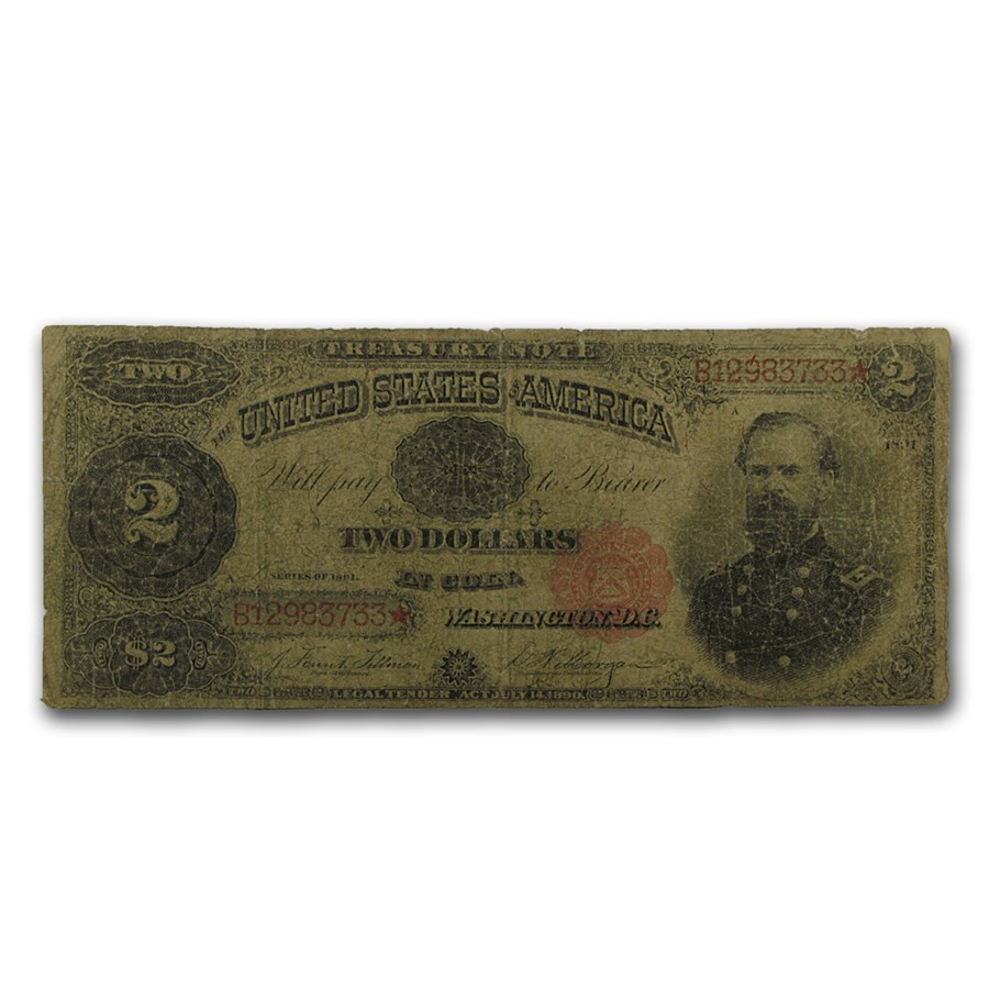 1891 $2.00 Treasury Note VG (Fr#357)