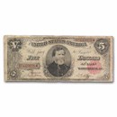1891 $5.00 Treasury Note General Thomas VG (Fr#362)