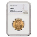 1891-CC $10 Liberty Gold Eagle MS-63+ NGC