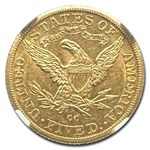 1891-CC $5 Liberty Gold Half Eagle AU-58 NGC