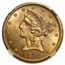 1891-CC $5 Liberty Gold Half Eagle MS-62 NGC