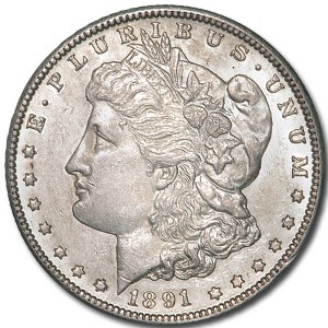 1891-CC Morgan Dollar BU Details (Cleaned)