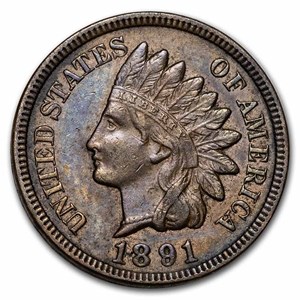 Buy 1891 Indian Head Cent AU Details (Cleaned) | APMEX