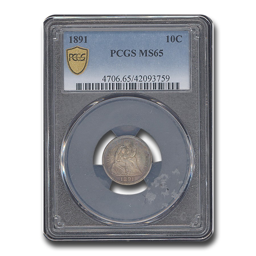 1891 Liberty Seated Dime MS-65 PCGS