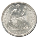 1891 Liberty Seated Dime MS-67 PCGS