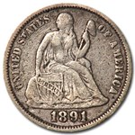 1891 Liberty Seated Dime XF