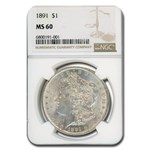 1891 Morgan Dollar MS-60 NGC