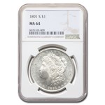 1891 Morgan Dollar MS-64 NGC