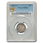 1891-O Liberty Seated Dime MS-66 PCGS