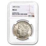 1891-O Morgan Dollar MS-61 NGC