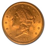 1891-S $20 Liberty Gold Double Eagle MS-63 PCGS