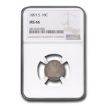 1891-S Liberty Seated Dime MS-66 NGC