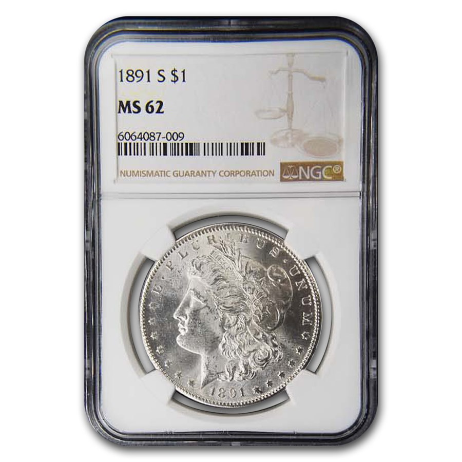 1891-S Morgan Dollar MS-62 NGC