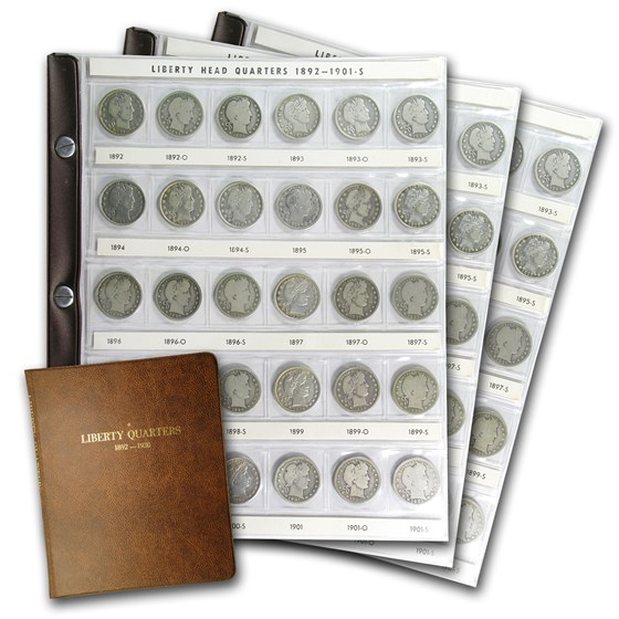 Buy 1892-1916 Complete Barber Set - Dimes, Quarters, Halves in Albums ...