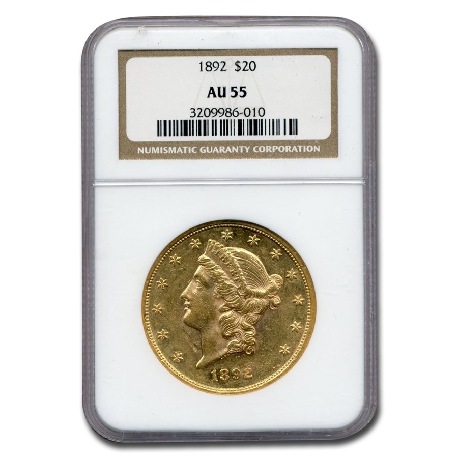 Buy 1892 $20 Liberty Gold Double Eagle AU-55 NGC | APMEX