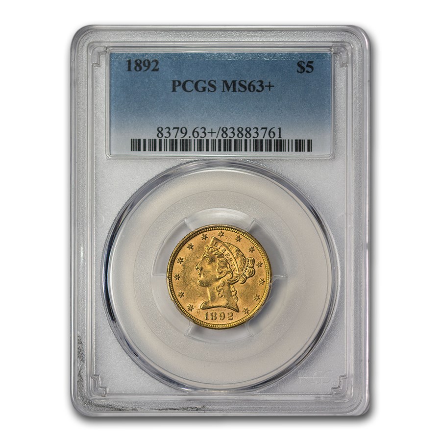 Buy 1892 $5 Liberty Gold Half Eagle MS-63+ PCGS | APMEX