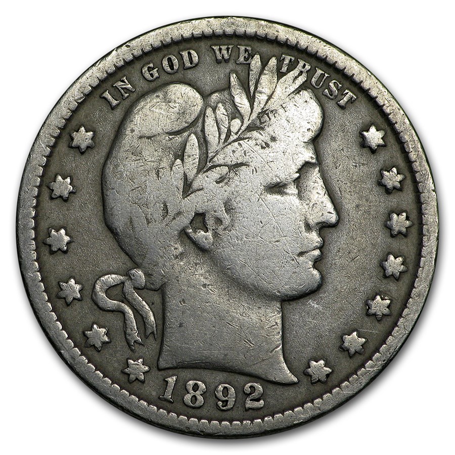 1892 Barber Quarter Fine