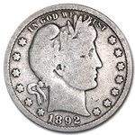 1892 Barber Quarter Good/VG