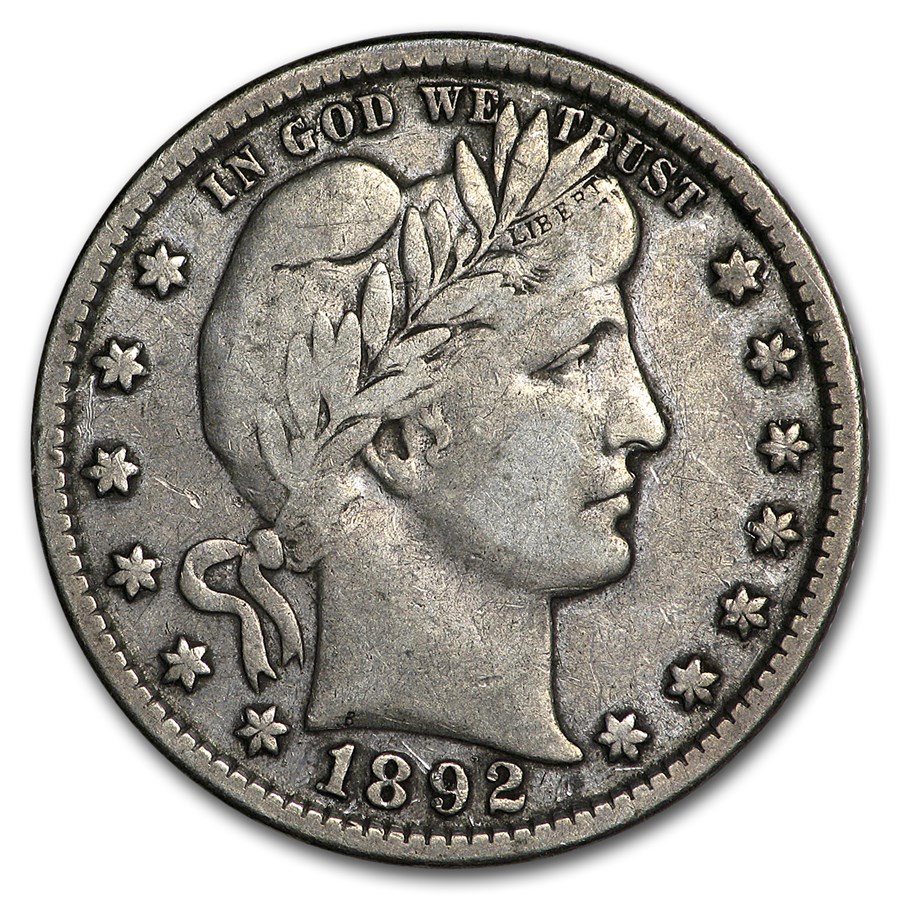 1892 Barber Quarter VF