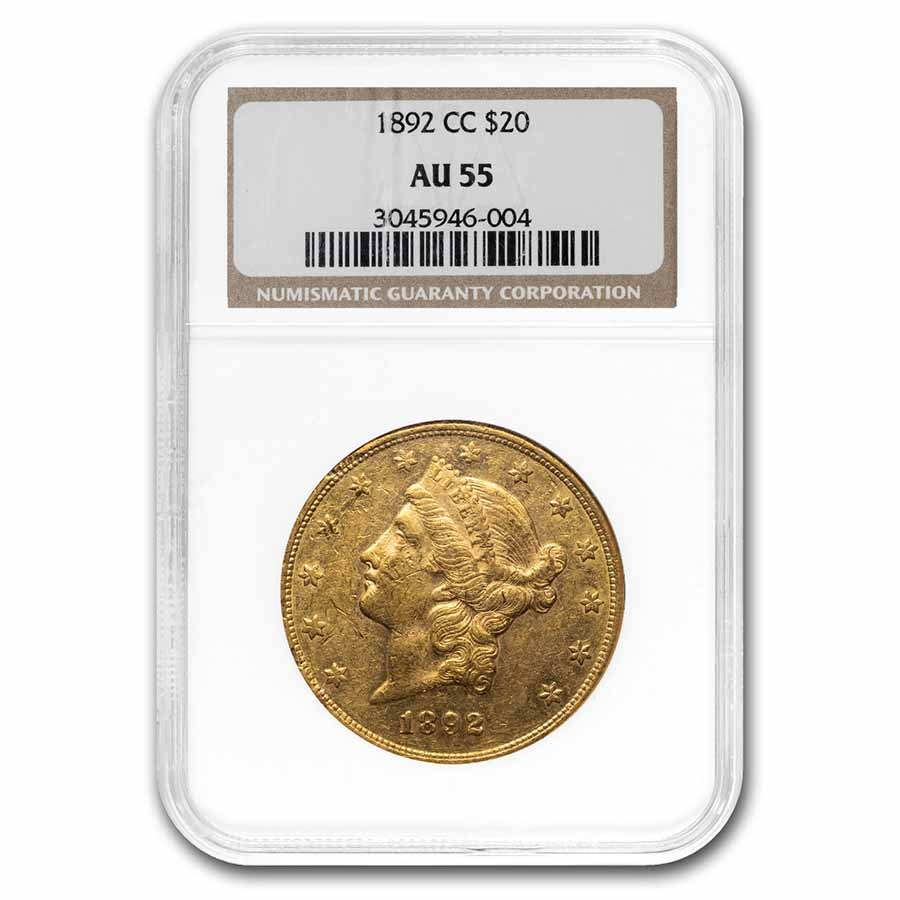 Buy 1892-CC $20 Liberty Gold Double Eagle AU-55 NGC | APMEX