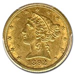 1892-CC $5 Liberty Gold Half Eagle MS-62 PCGS CAC