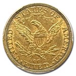 1892-CC $5 Liberty Gold Half Eagle MS-62 PCGS CAC