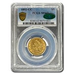 1892-CC $5 Liberty Gold Half Eagle MS-62 PCGS CAC