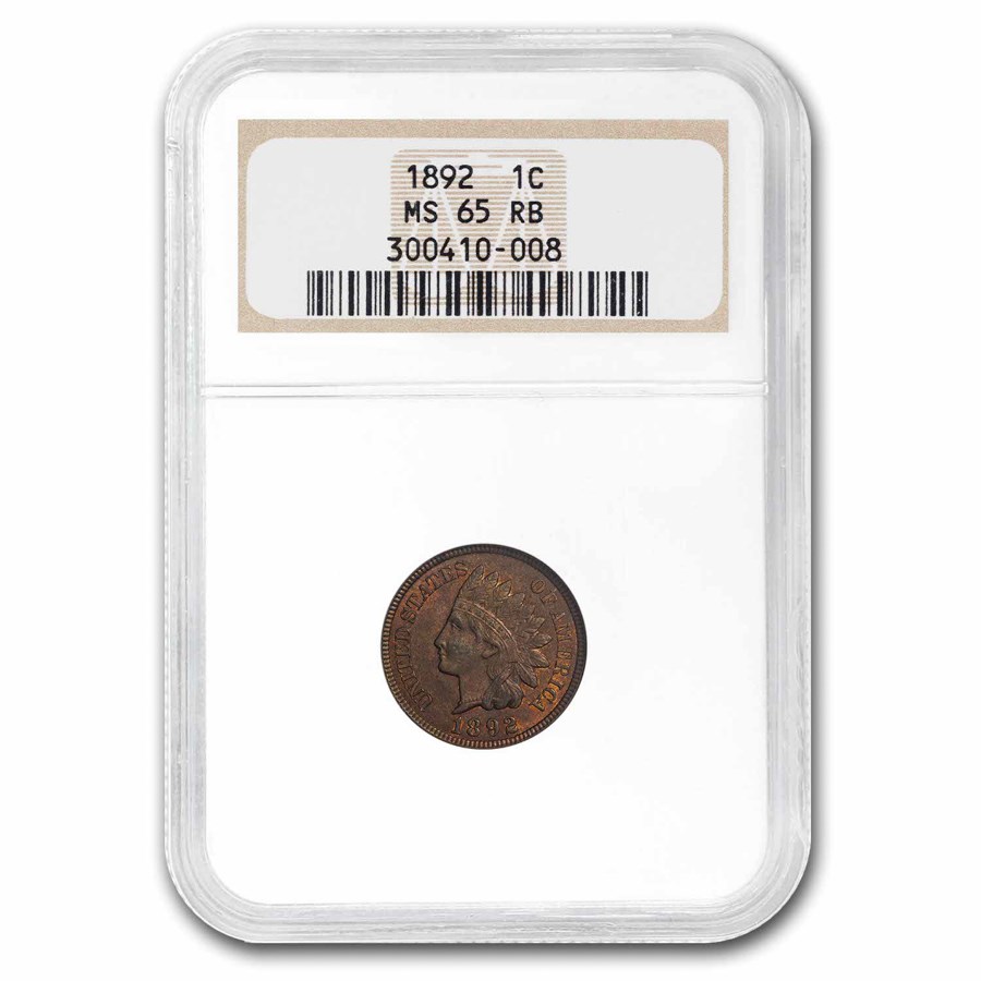 1892 Indian Head Cent MS-65 NGC (Red/Brown)