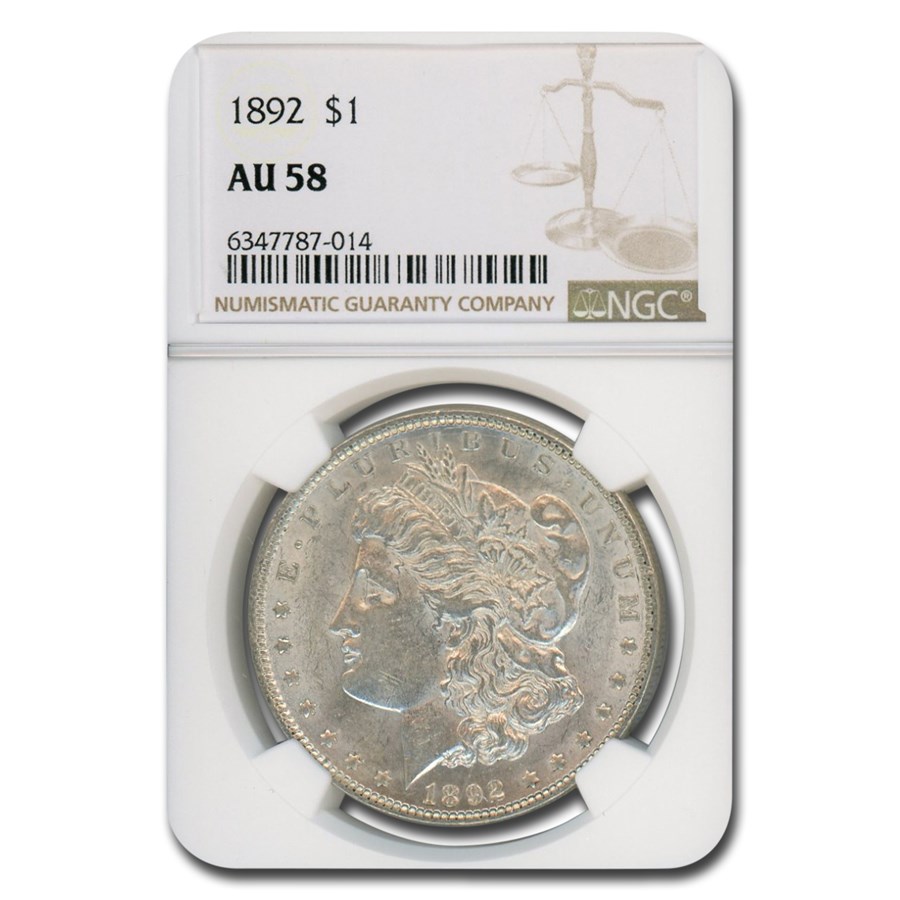 1892 Morgan Dollar AU-58 NGC