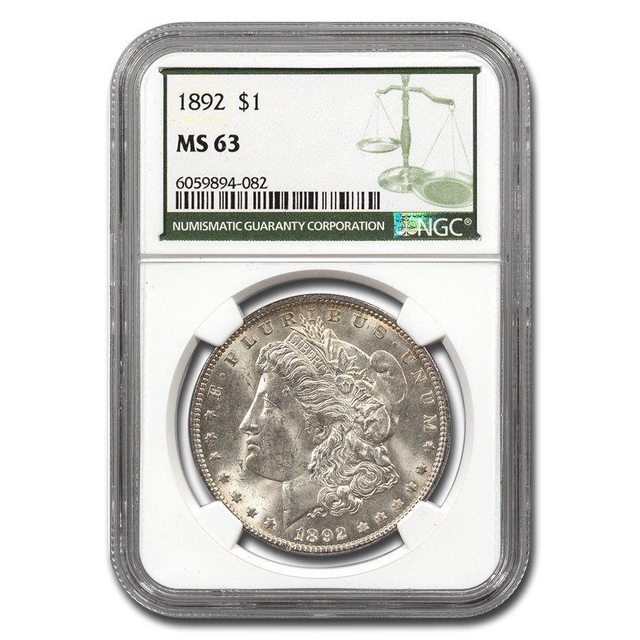 1892 Morgan Dollar MS-63 NGC (Green Label)